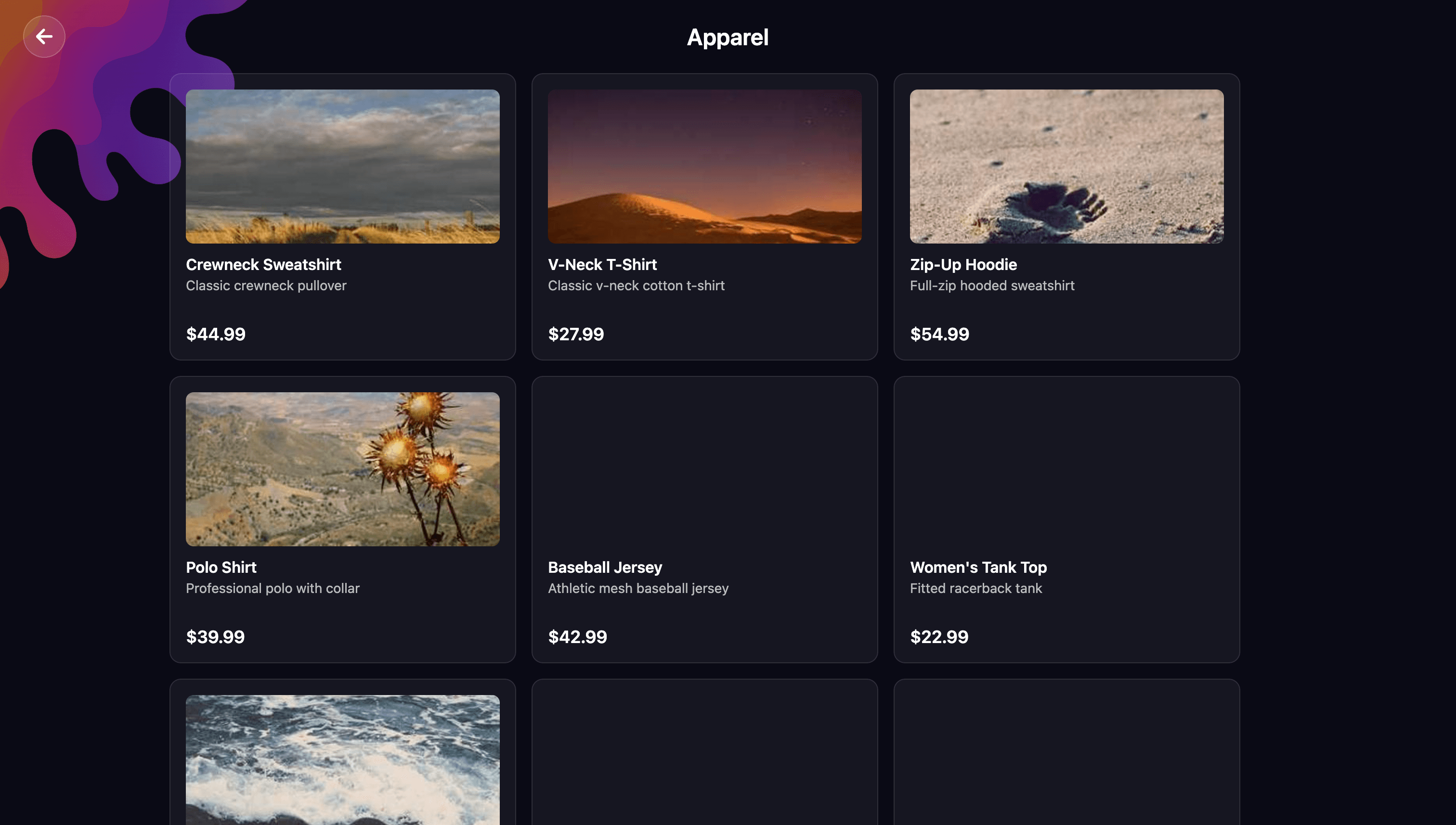 Custom Wearables - Apparel Product Catalog